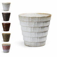 Tasse à thé en céramique moderne sans anse, mug conique texturé à couches, finition mate, vaisselle pour la maison et le café