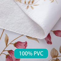 Nappe de cuisine rectangulaire HuiHe à motif floral rouge, style rustique, en vinyle, avec bord surjeté, idéale pour la salle à manger – Excellent rapport qualité-prix