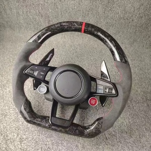 Volant sport en cuir et fibre de carbone forgée pour <span class=keywords><strong>Audi</strong></span> RS3 8Y RS4 RS5 B9.5 <span class=keywords><strong>2020</strong></span>+ - Personnalisé et chauffant - Product Image 4