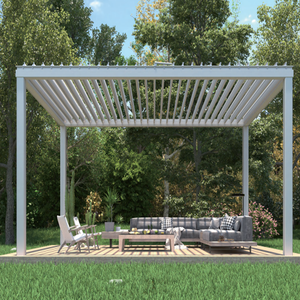 Açık yaşam için ayarlanabilir çatı ve yağmur sensörü ile Modern akıllı motorlu alüminyum Pergola - Product Image 4