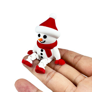 Figurina di pupazzo di neve natalizio, ornamento in plastica, altezza 3,9 pollici, decorazioni per esposizione natalizia - Product Image 2