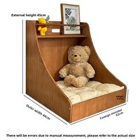 Lit pour chat et petit chien en bois massif de style danois ancien - Aucun assemblage requis