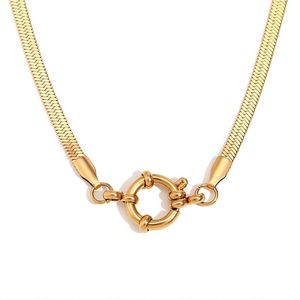 INS Style Fashion Metal Necklace Exaggerated Necklace Stainless Steel 18k Gold Plated <strong>O</strong> <strong>Ring</strong> Clasp Pendant Necklace <strong>Choker</strong> - Product Image 4