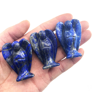 批发1-4英寸天使雕刻紫水晶、Unakite、青金石、Tgier眼睛、红玉石、石英水晶用于愈合 - Product Image 5