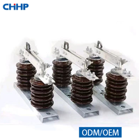 Sectionneur-curseur électrique CHHP GW1-12/630A 3 pôles à fusibles céramiques, marron, Chine, 50/60Hz, extérieur, haute tension MT&HT, montage sur colonne