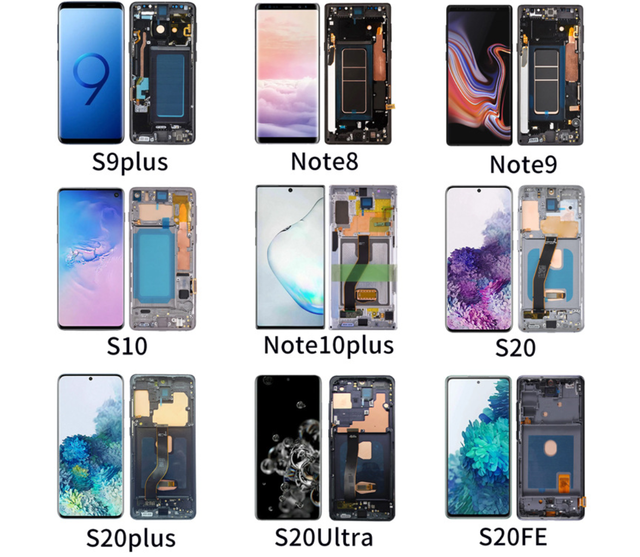 Mobile Phone Screen Assembly OLED for Samsung S8/S9/S10/S20FE/S20U/S22/N20U/S23U Models-1 Year Screen Replacement