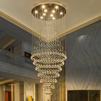 Lustre suspendu classique de haute qualité pour escalier, luminaire artistique en cristal étoilé pour décoration de mariage, idéal pour hall d'hôtel et villa