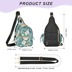 Sac bandoulière personnalisé pour femme avec motif Hibiscus Hawaïen, imprimé à la demande, réutilisable, avec sangle réglable - Product Image 2