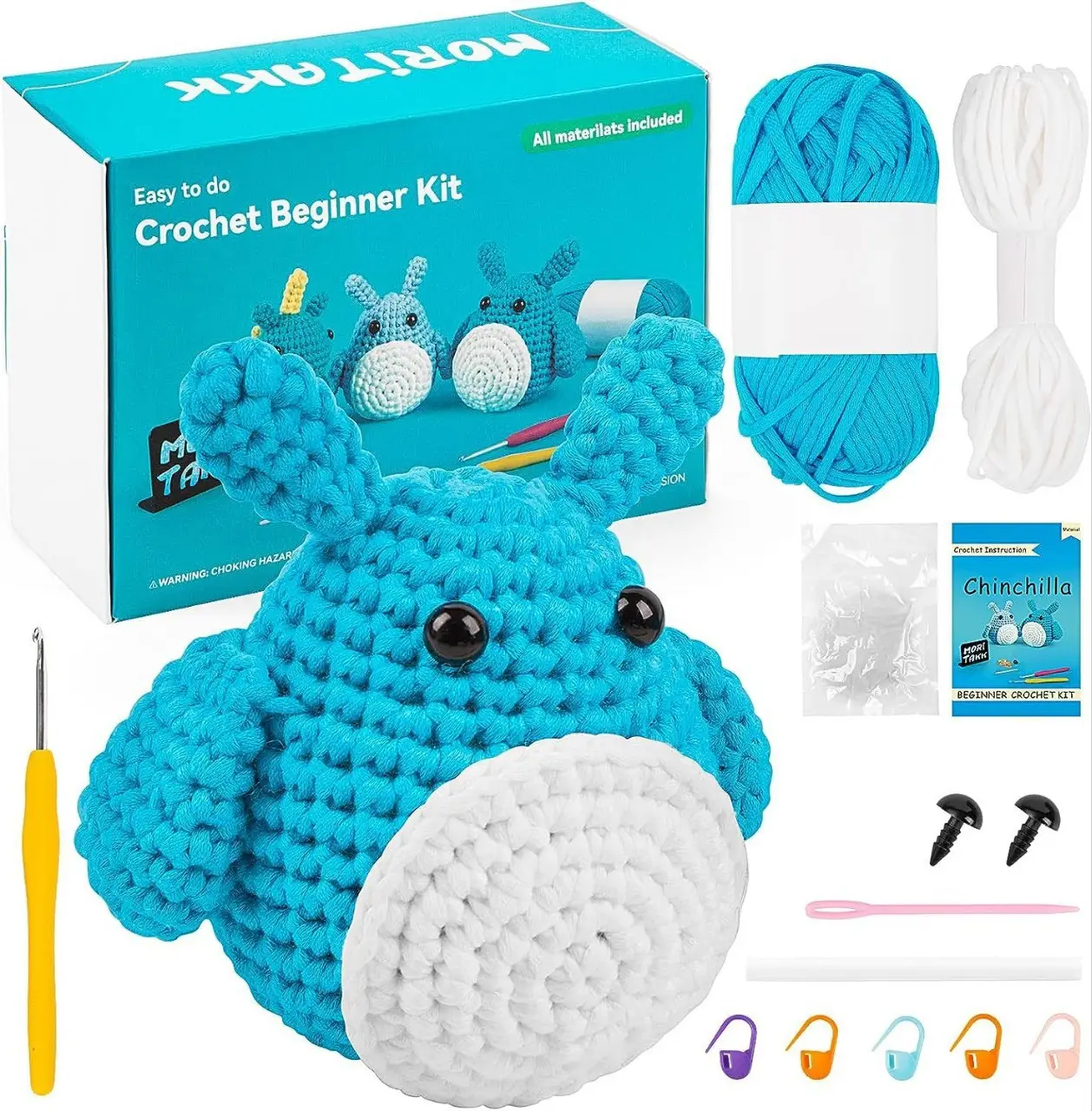 Animal Crochet Kit mit Anleitung Videos Kit Dekoration Crochet Kit für Anfänger Crochet Diy Animal Designs