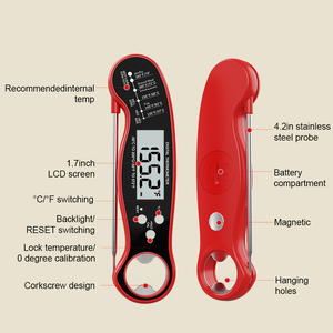 0.5sultra phản ứng nhanh gấp <span class=keywords><strong>LCD</strong></span> hiển thị kỹ thuật số thịt nhiệt kế biểu tượng tùy chỉnh BBQ nướng Nhiệt kế cho nấu ăn thực phẩm thịt - Product Image 3