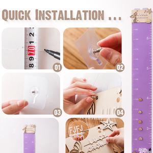 Thước đo chiều cao bằng gỗ tự làm biểu đồ tăng trưởng cá nhân trẻ em theo dõi chiều cao bằng gỗ biểu đồ cột mốc tăng trưởng - Product Image 6