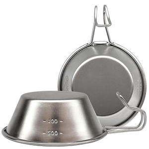 Juego de cuencos coreanos de acero inoxidable, portátiles, para acampar, picnic, multifuncionales, con marcas de medición para uso en exteriores - Product Image 1