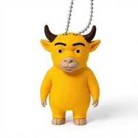 Porte-clés imprimé en 3D Niu Lai, figurine de dessin animé, pendentif pour sac, breloque pour sac à dos, décoration amusante, cadeau de collection, anneau porte-clés