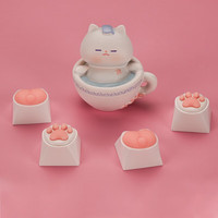 Ensemble de touches en silicone/PC/ABS rose et blanc JS01 pour clavier de jeu mécanique avec commutateurs MX