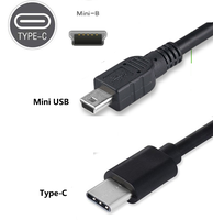 Personalizar 30cm 50cm 1M 1,8 m 3 M USB C enchufe a datos V3 Mini USB Cable de alimentación para cargador de cámara digital