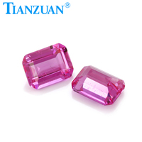 Rechteckform Smaragds chliff AGL-Zertifikat Lab Grown Sapphire Pink mit sichtbaren Einschlüssen für DIY-Zubehör