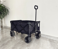 Chariot utilitaire pliable à quatre roues en acier, réglable, portable, pour le camping en plein air, le rangement, la plage et les bagages