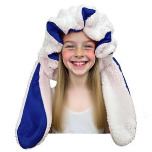 <span class=keywords><strong>Bonnet</strong></span> de nuit luxueux en peluche avec oreilles d'animaux pour femmes, doublure en satin soyeux pour les cheveux. Motifs chat, ours, panda, vache, lapin, loup, léopard. - Product Image 3