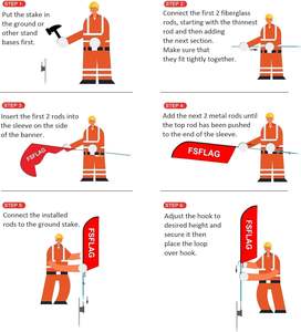 Aprire la casa firma 11 piedi bandiera blu piuma bandiera Kit agenti immobiliari palo di terra palo di affari pubblicità bandiere Open House - Product Image 5