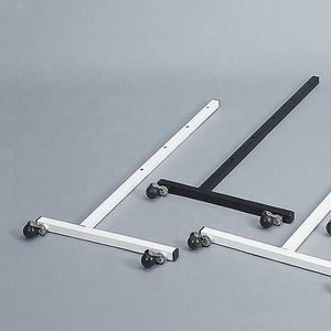 88cm Americana l-hình dạng kim loại mạ Crôm Có thể điều chỉnh chiều cao treo tường quần áo <span class=keywords><strong>Rack</strong></span> hiển thị slatwall móc cho trong nhà/ngoài trời sử dụng - Product Image 3