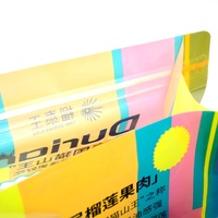 Pochette à fond plat personnalisée ZHONGBAO de qualité alimentaire avec fenêtre transparente, fermeture éclair refermable et encoche de déchirement pour snacks surgelés