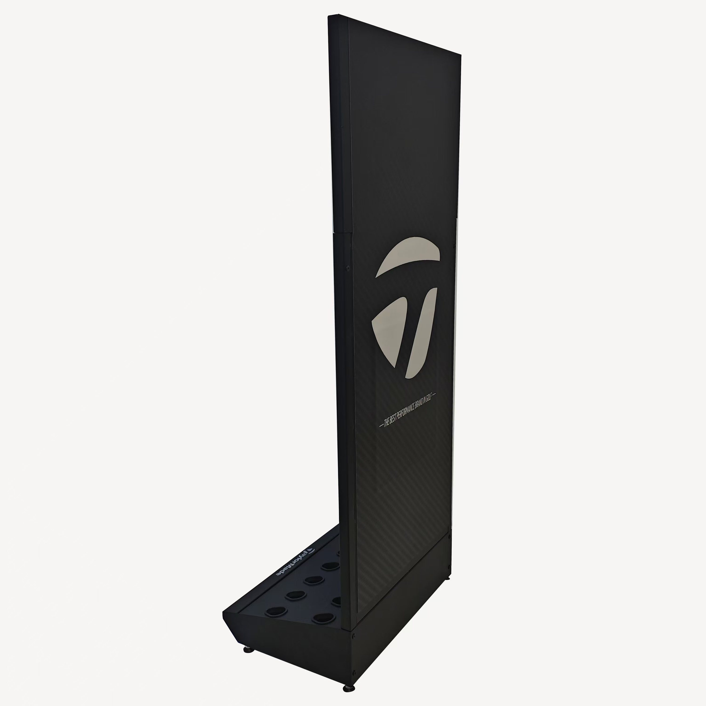 Metal L-shape Floor Standing Golf Club Display Stand with LED for Storage — view 2