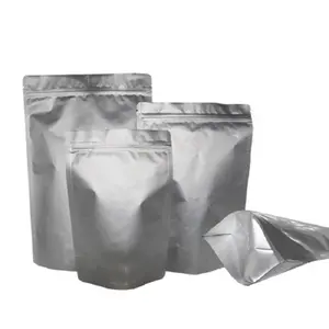 Matte Finish Black White Gold Color Stand Up Resealable Zipper Ziplock Aluminum Foil Mylar Food Packaging Snack Bags