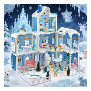 ชุดของเล่นบ้านตุ๊กตาพลาสติก PVC สมัยใหม่ ห้องนอน ห้องครัว ห้องน้ำ ระเบียง เฟอร์นิเจอร์ ของเล่นเสริมสร้างจินตนาการ ของขวัญสำหรับเด็ก ครอบครัว และบ้าน - Product Image 5