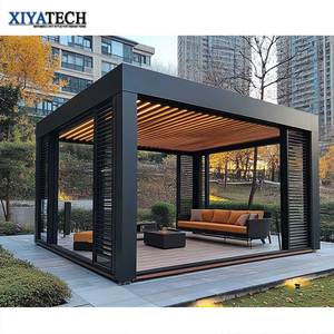 Xiyatech יוקרה חיצונית גזיבו שמש מרפסת חופה גזיבו חשמלי ביוקלימטי רובד אלומיניום חזק - Product Image 5