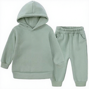 Conjunto Deportivo con Capucha para Bebés, Color Sólido, Spandex/Poliéster, Ecológico, Informal, para Invierno, Manga Larga, Bolsillos Laterales, Elástico - Product Image 1
