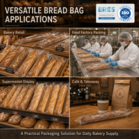 Sacs à pain micro-perforés respirants pour la conservation des aliments, emballage alimentaire sûr en PE pour boulangerie, vente en gros