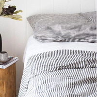 Vente en gros de tissu à rayures en lin lavé literie en lin français 100% drap de lin literie en vrac
