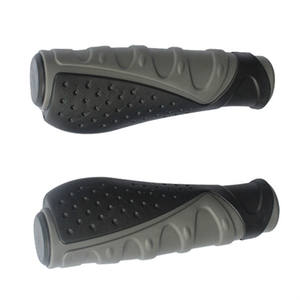 Poignées de guidon de vélo en silicone 22,2 mm à verrouillage pour VTT, confortables, noir/gris - Product Image 3