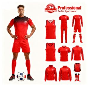 Toptan Retro %100 Polyester Unisex Futbol Forması Şort Takımı Oyuncu Adı Isı Transferi Nefes Alabilen Hızlı Kuruyan Futbol Üniforması - Product Image 1