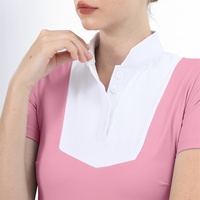 Hauts personnalisés compétition femmes chemises à manches courtes vêtements d'équitation couche de base chemises de spectacle pour cavalier