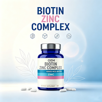 Comprimés de complexe biotine-zinc 10000 mcg, biotine avec millet et myrtille pour la santé des cheveux, de la peau et des ongles, comprimés de biotine composée