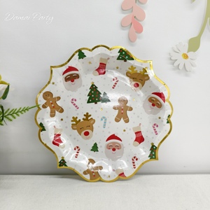 Damai Christmas <b>Disposable</b> Tableware Set Paper <b>Plates</b> Cups Napkins Party Decorations - Product Image 2