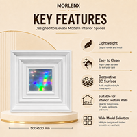 Panel Dinding PVC 3D Berlapis Putih MORLENX, Ubin Dekoratif Cermin Holografik Modern untuk Hotel Butik, Kamar Tidur, Ruang Tamu, Dapur