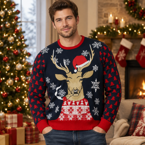 OEM Custom Ugly Christmas Sweater, Jacquard Knit <strong>Xmas</strong> <strong>Jumper</strong>, Holiday Pullover Knitwear Manufacturer Wholesale - Product Image 3
