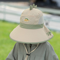 Sombrero de Pescador de Lona de Poliéster Ajustable con Protección UV, Diseño de Dibujos Animados para Niños, Niñas y Bebés, Estilo Japonés y Coreano
