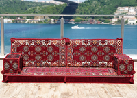 Ensemble de sièges au sol à motifs ethniques, style bohème marocain, canapé pliable Majlis pour l'intérieur et l'extérieur