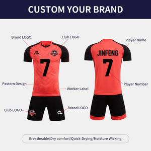 Seragam Sepak Bola Sublimasi Bernapas Grosir, Set Jersey Sepak Bola Klasik Kustom untuk Anak dan Pria - Product Image 5