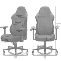 Tissu de chaise de jeu ergonomique en métal 4D pour adultes, gris foncé, à dossier haut inclinable, grand et confortable, pour bureau, professionnel