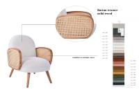 Fauteuil d'appoint moderne CARLFRORD en rotin à bras unique – Siège élégant et luxueux pour salon ou hôtel – Chaise en osier tressé