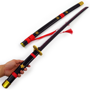 Talwar Katan Utsuyuri Bambu arme Base modèle une pièce Roronoa Zoro Katana japonais Cosplay épée en bois - Product Image 1