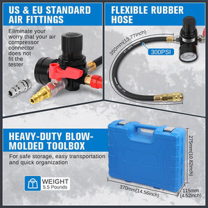 Kit de <span class=keywords><strong>test</strong></span> de fuites pour système turbo 10 pièces, outils pour véhicules, pour tester les fuites de suralimentation du turbocompresseur, tailles 1-3/8''-3-1/2'' - Product Image 6
