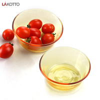 Verre Micro-ondes Au Four Ambre Bol Et La Plaque De Fixation Pour Salade Soupe Dîner Dans La Cuisine