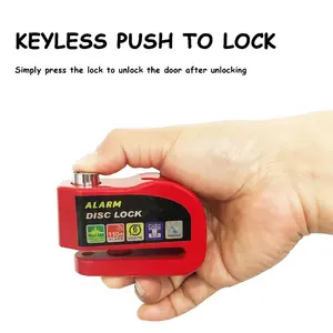 <span class=keywords><strong>Candado</strong></span> de <span class=keywords><strong>bicicleta</strong></span> para motocicleta, alarma, protección de seguridad, <span class=keywords><strong>candado</strong></span>, disco de aleación de aluminio, recordatorio antirrobo, bolsa de bloqueo de cuerda, accesorio para motocicleta - Product Image 2