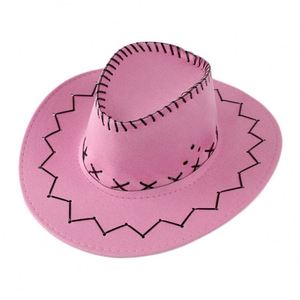 Wholesale Suede American Prairie <b>Top</b> Party Beach Horse Riding Wide Brim West <b>Halloween</b> Cowboy Cowgirl Costume Hat - Product Image 2