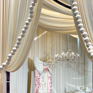 ม่านยืดผ้าไหมนมสำหรับงาน<span class=keywords><strong>แต่งงาน</strong></span>ชุดแชมเปญงาน<span class=keywords><strong>แต่งงาน</strong></span>ห้องโถงคลื่นเพดานผ้าปูเวทีโรงแรมเกาหลีตกแต่ง<span class=keywords><strong>พื้น</strong></span><span class=keywords><strong>หลัง</strong></span> - Product Image 4
